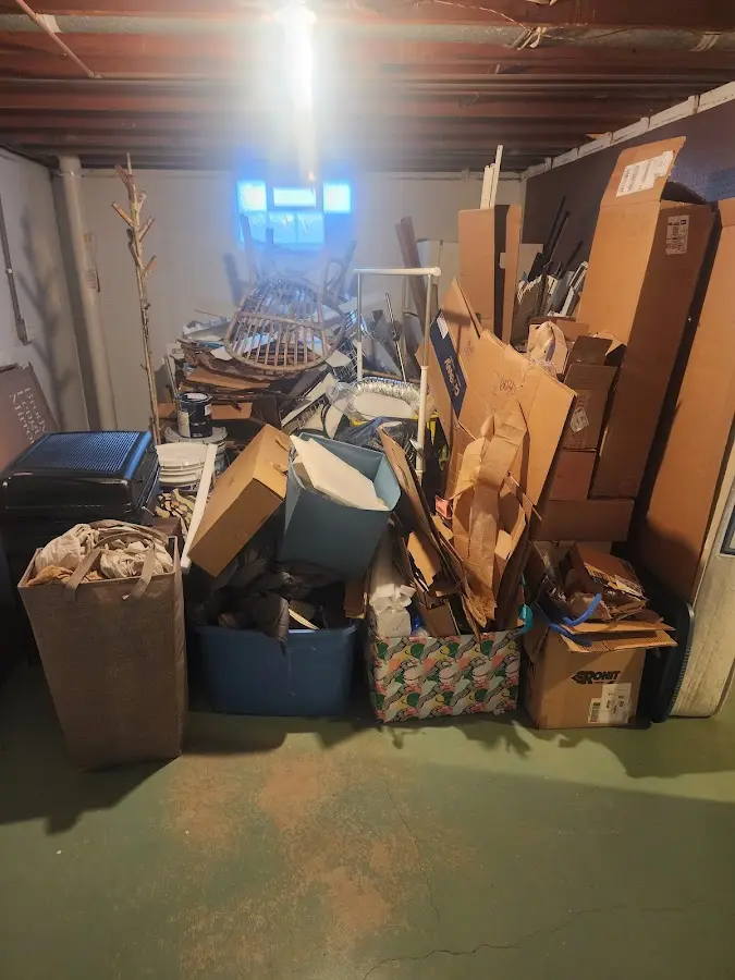 Roll-off dumpster container at job site for 4 Yard Dumpster Rental in North River Shores